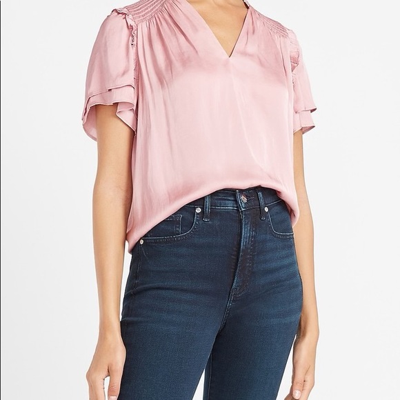 NWOT Express Mauve Satin Top - Picture 4 of 10